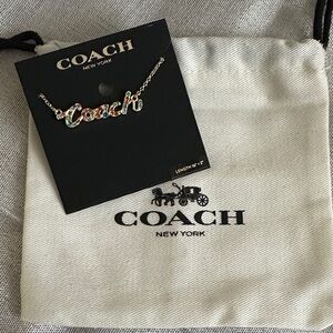 Coach Colorful Logo Necklace (NWTs) Dust bag Included.